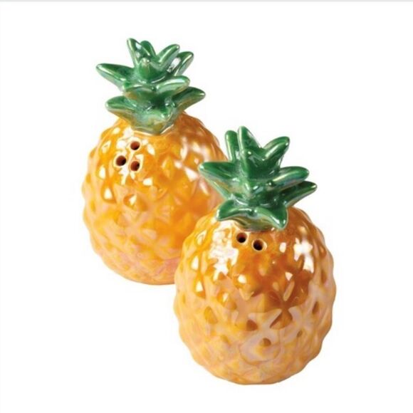 NWT Pineapple Salt Pepper Set Orange Green - Picture 1 of 4